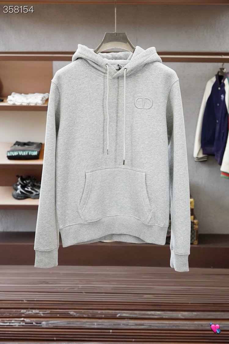DiorDior classic CD embroidered hooded pure cotton men's fashionable casual hood