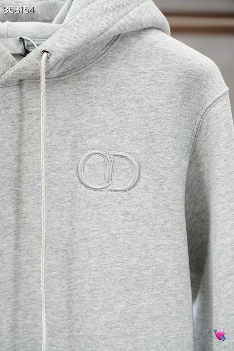 DiorDior classic CD embroidered hooded pure cotton men's fashionable casual hooded sweatshirt | Suyp