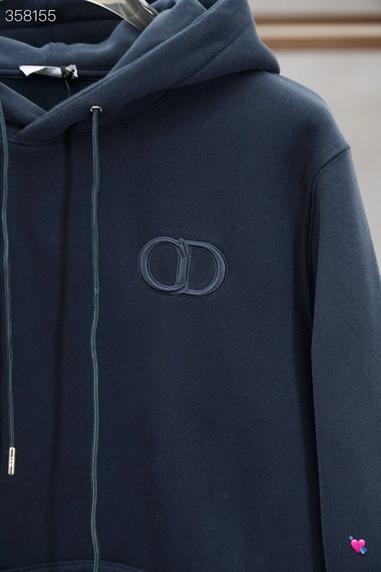 DiorDior classic CD embroidered hooded pure cotton men's fashionable casual hooded sweatshirt | Suyp