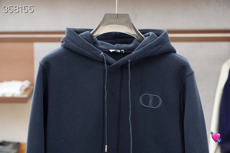 DiorDior classic CD embroidered hooded pure cotton men's fashionable casual hooded sweatshirt | Suyp