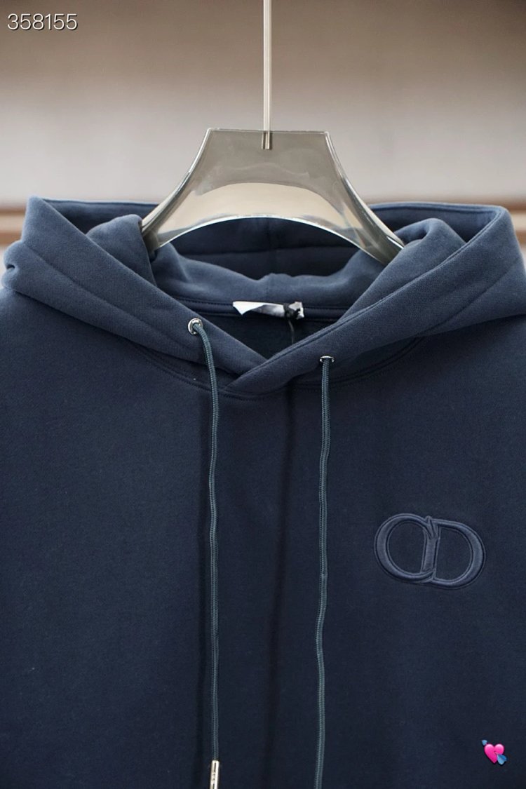 DiorDior classic CD embroidered hooded pure cotton men's fashionable casual hooded sweatshirt | Suyp