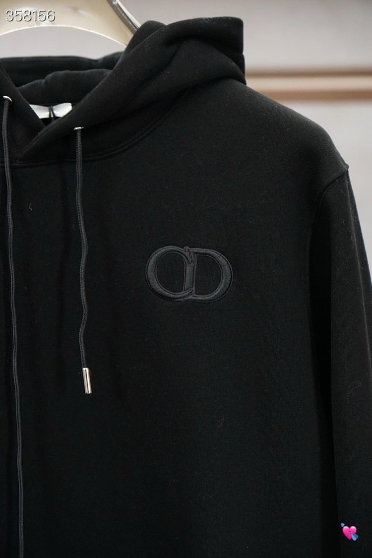 DiorDior classic CD embroidered hooded pure cotton men's fashionable casual hooded sweatshirt | Suyp
