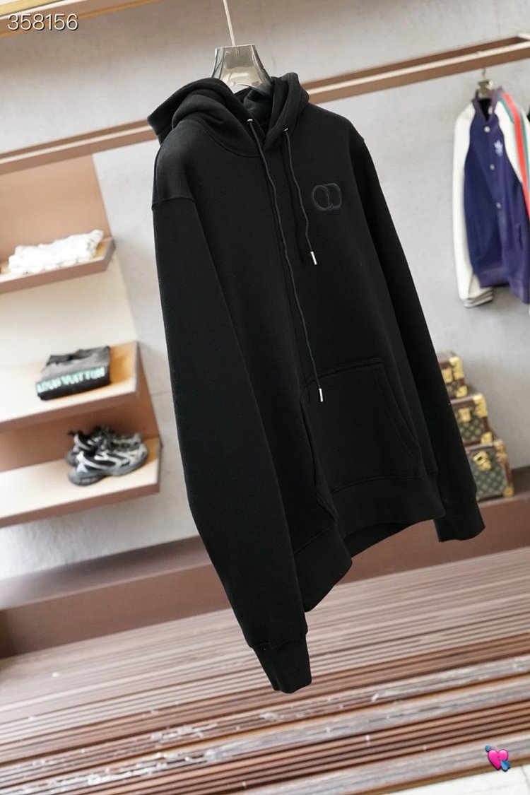 DiorDior classic CD embroidered hooded pure cotton men's fashionable casual hooded sweatshirt | Suyp