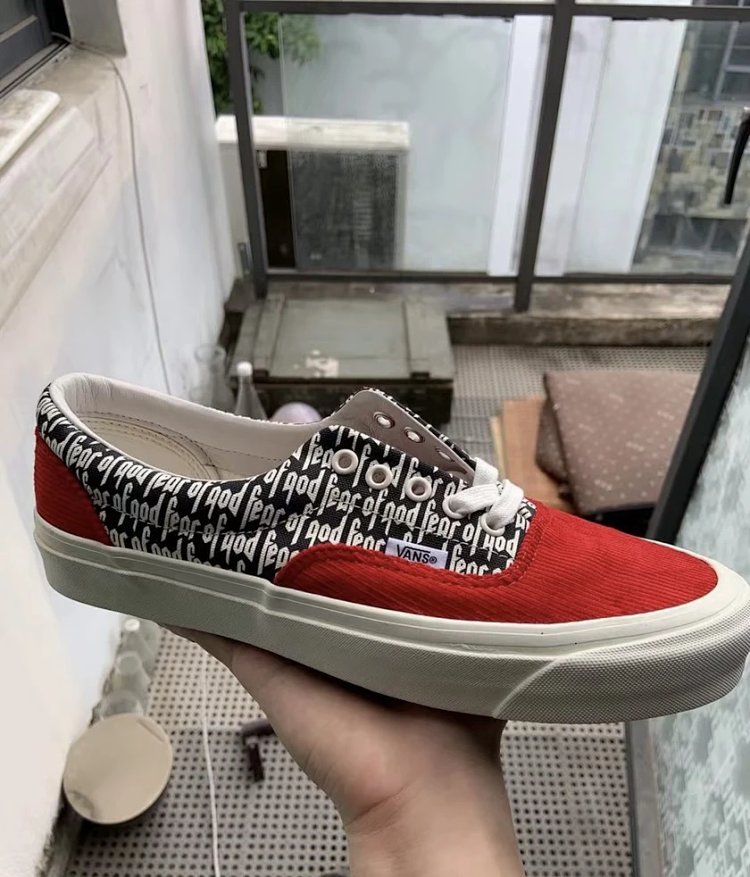 Vans board shoes, one foot low cut shoesFear of God x Vans Era 95 dx white black fog  | Suyperbuy Sp