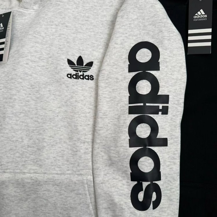 Adidas Kirin arm fleece hooded sweatshirt for men and women, Adidas long sleeved hooded pullover | S
