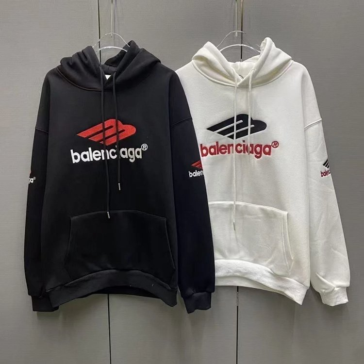 Balenciaga hooded sweatshirt, light luxury jacket, unisex top, long sleeved