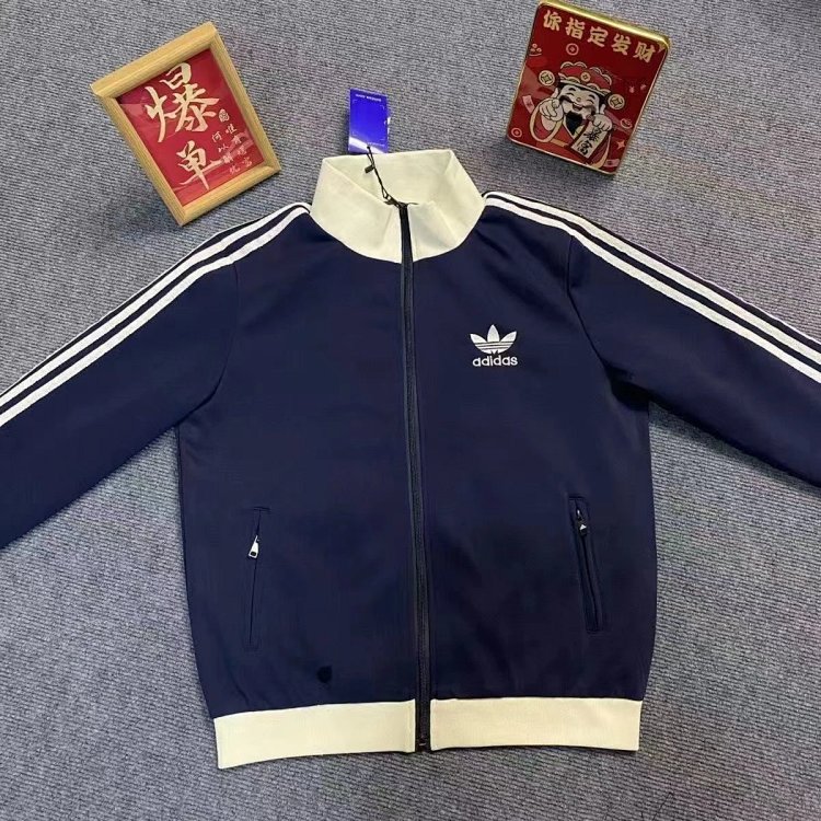Adidas Clover Jacket Double Zipper Men's and Women's Embroidered Trendy Jacket | Suyperbuy Spreadshe