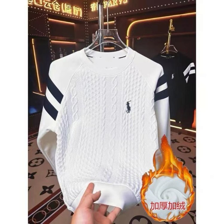 Ralph Lauren Long Sleeve Men's and Women's Same Style Velvet Warm Hoodie Bottom Shirt | Suyperbuy Sp