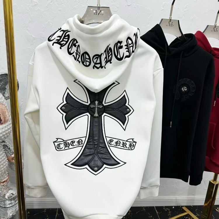 Chrome Hearts hooded sweatshirt, autumn and winter cross long sleeved fleece jacket | Suyperbuy Spre