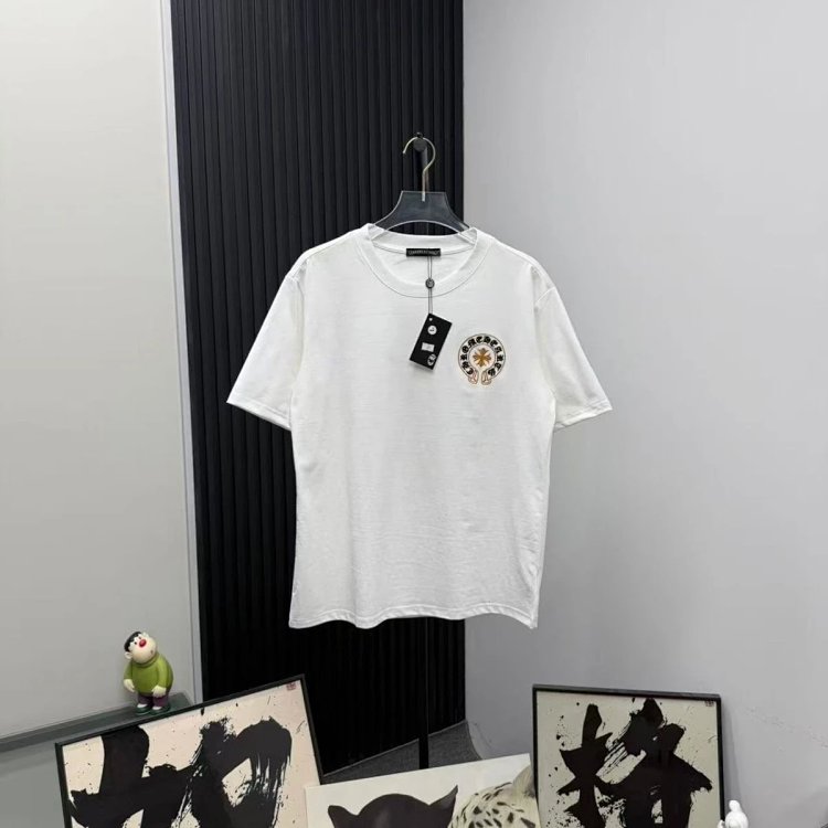 Chrome Hearts Light Luxury Embroidered Short Sleeve T-shirt Black and White Unisex | Suyperbuy Sprea