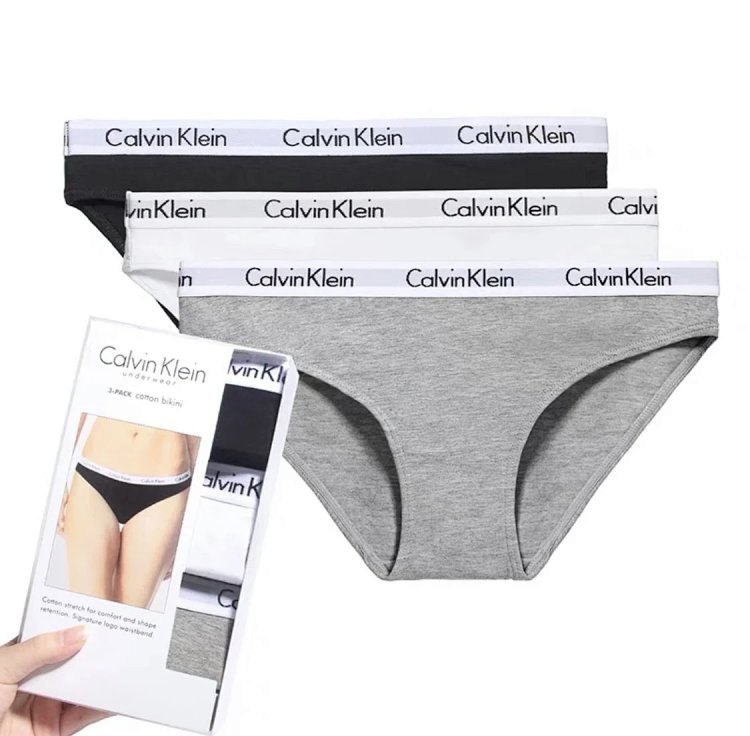 CK women's underwear made of pure cotton, breathable, mid low waist, sexy, hip hugging, bikini trian