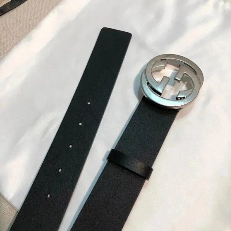 Gucci counter version men's belt double buckle business casual belt smooth buckle pants belt | Suype