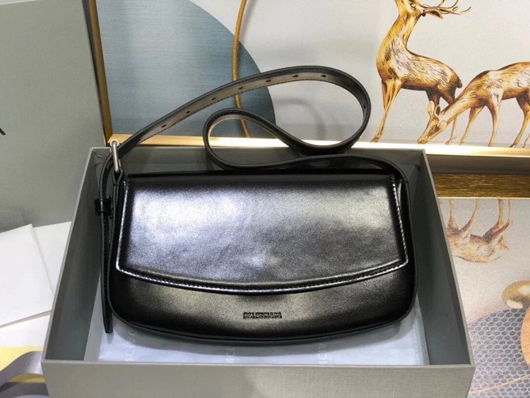 Balenciaga Crocodile Pattern Head Layer Calfskin Single Shoulder Handheld Underarm Bag Women's Bag