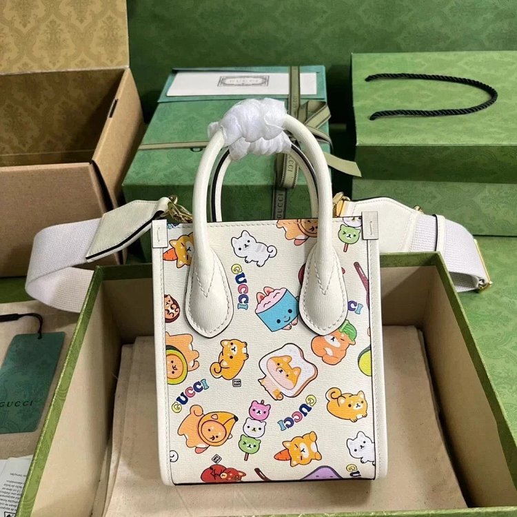 Gucci animal print mini tote bag music score bag crossbody bag shoulder bag unisex 699406