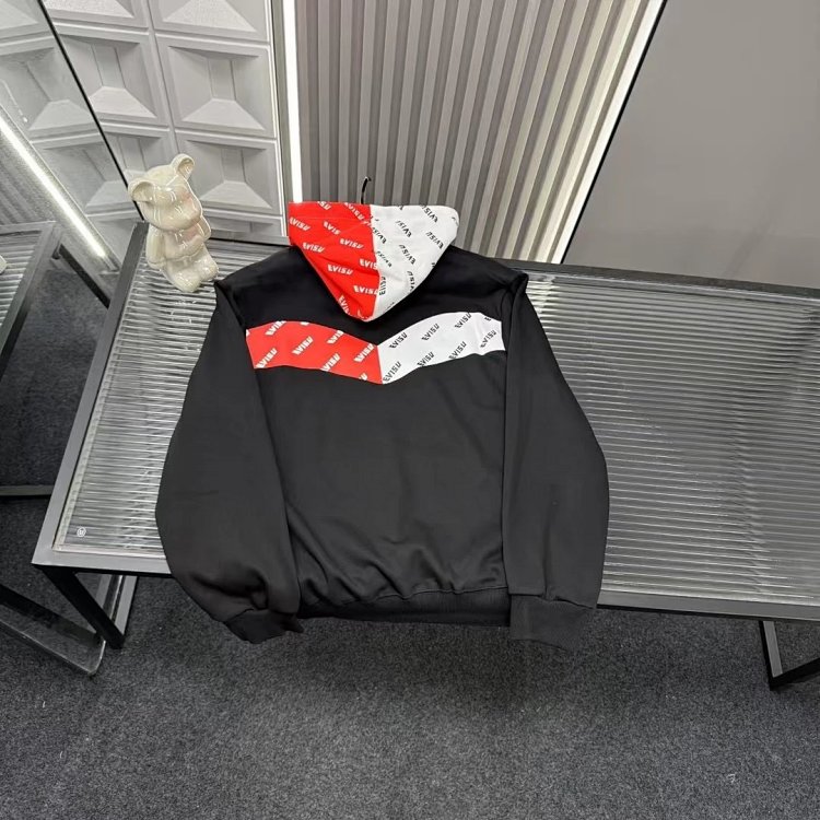 EVISU hooded red and white hoodie | Suyperbuy Spreadsheet