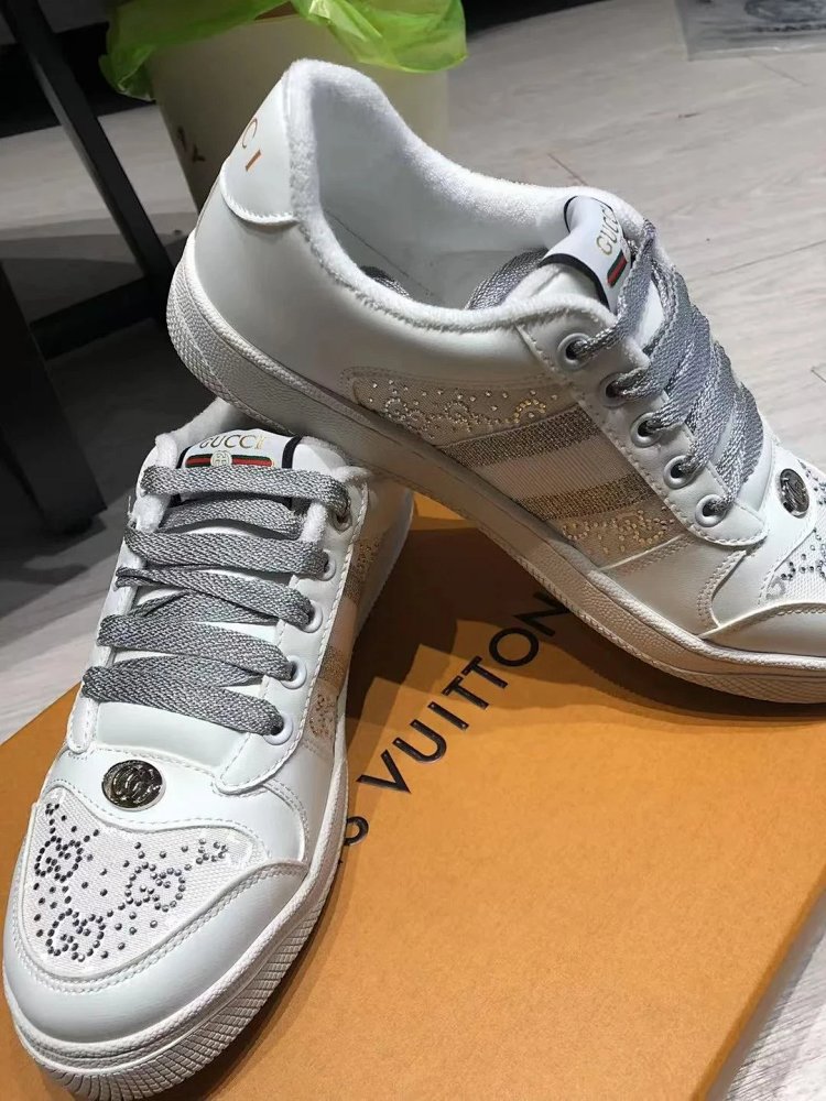 GUCCI dirty shoes, white rhinestone style fashionable board shoes | Suyperbuy Spreadsheet
