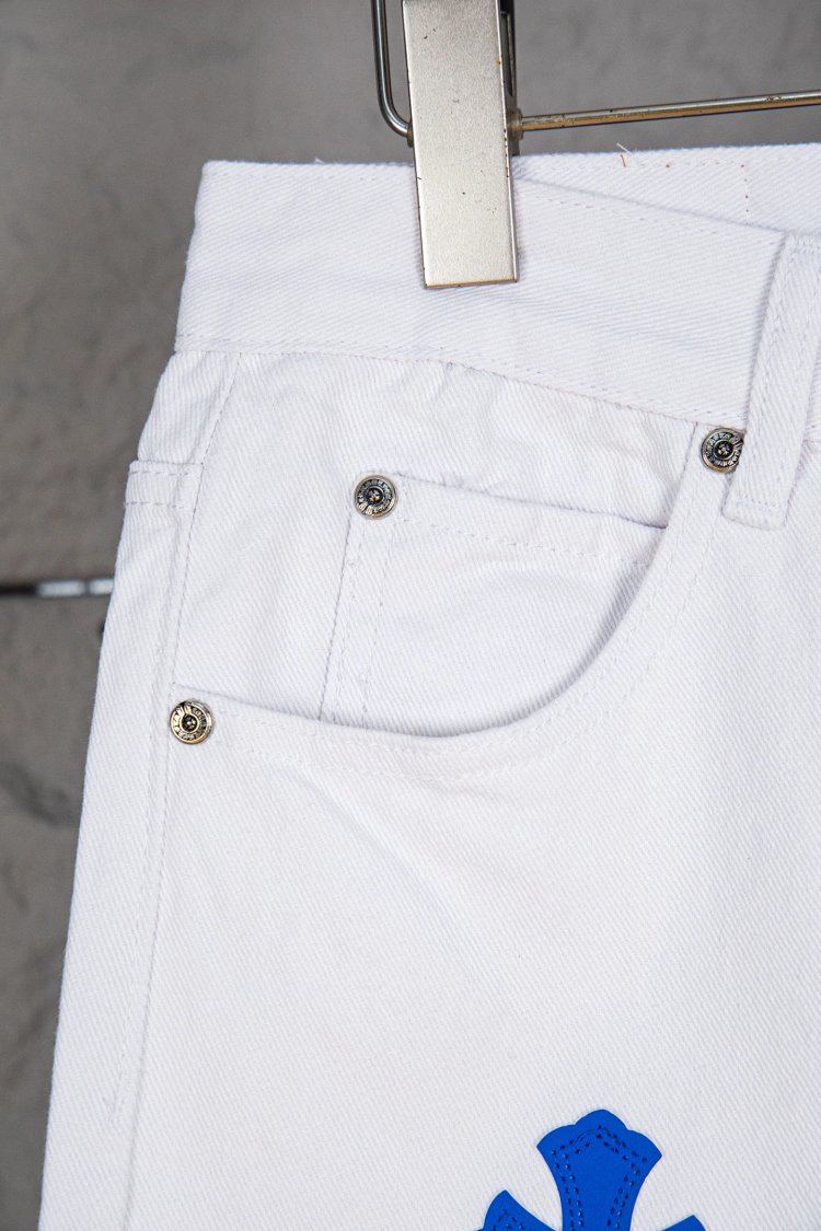Chrome Hearts  Cross white blue label leather jeans pants | Suyperbuy Spreadsheet