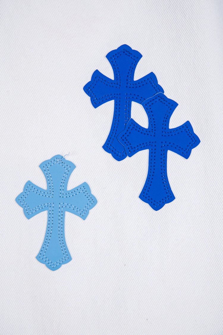 Chrome Hearts  Cross white blue label leather jeans pants | Suyperbuy Spreadsheet