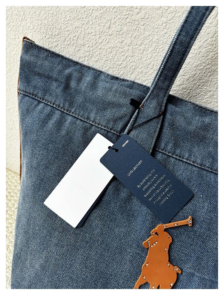 Ralph Lauren  Washed denim blue tote bag | Suyperbuy Spreadsheet