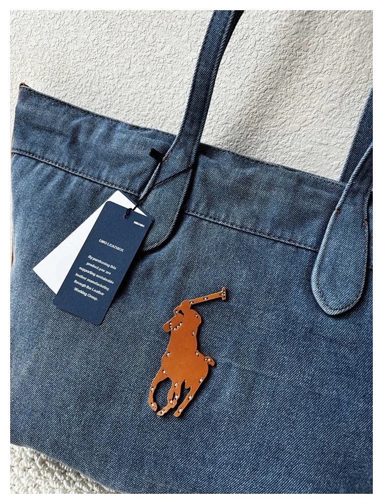 Ralph Lauren  Washed denim blue tote bag | Suyperbuy Spreadsheet