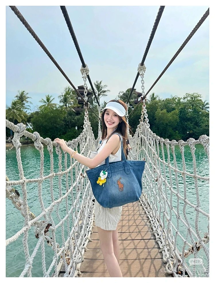 Ralph Lauren  Washed denim blue tote bag | Suyperbuy Spreadsheet