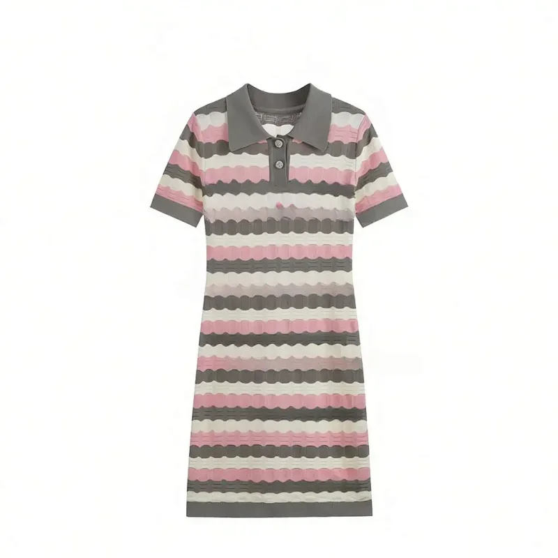 Summer new socialite small fragrant style striped French knitted dress | Suyperbuy Spreadsheet