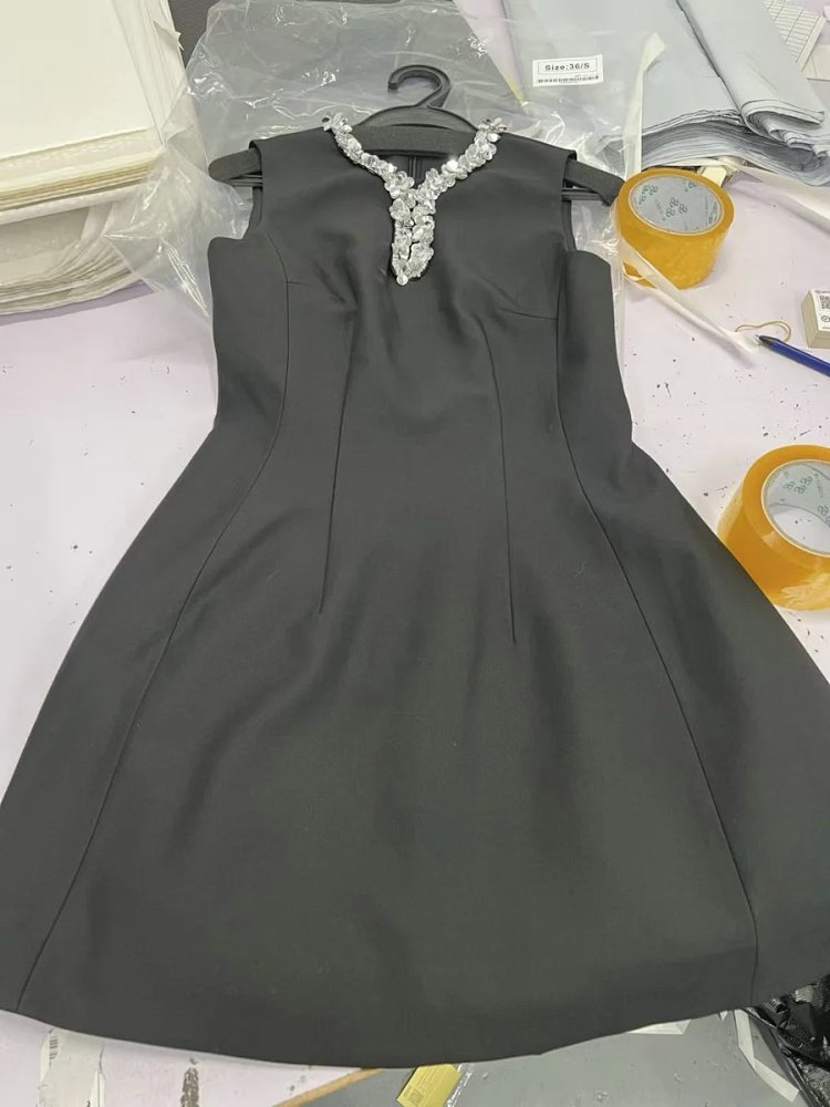 Temperament  skirt   socialite solid color sleeveless waist cinching slimming dress | Suyperbuy Spre